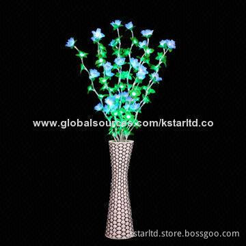 125cm high LED flower light with blue and green LED, indoor use, 24V